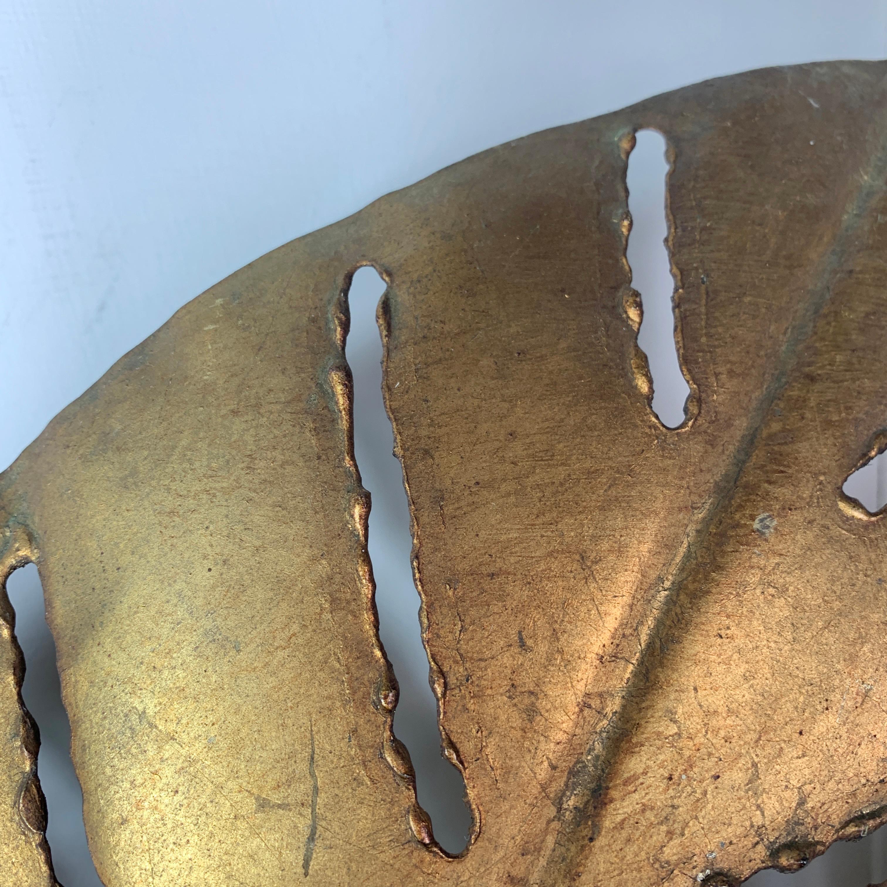 Maison Jansen, Monstera Double Leaf Gold Wall Lights, 1970s in vendita 3