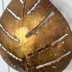 Maison Jansen Gold Monstera Leaf Wall Light, 1970s