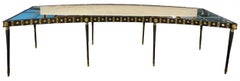 Maison Jansen Attr., Mid-Century, Large Curved Console, Steel, Bronze, 1950s