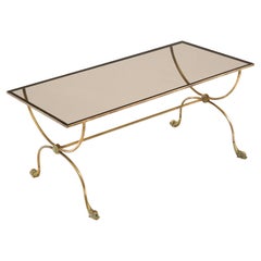 Maison Jansen Neoclassical Brass Coffee Table