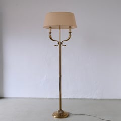 Maison Jansen Neoclassical Brass Floor Lamp, France, 1950s