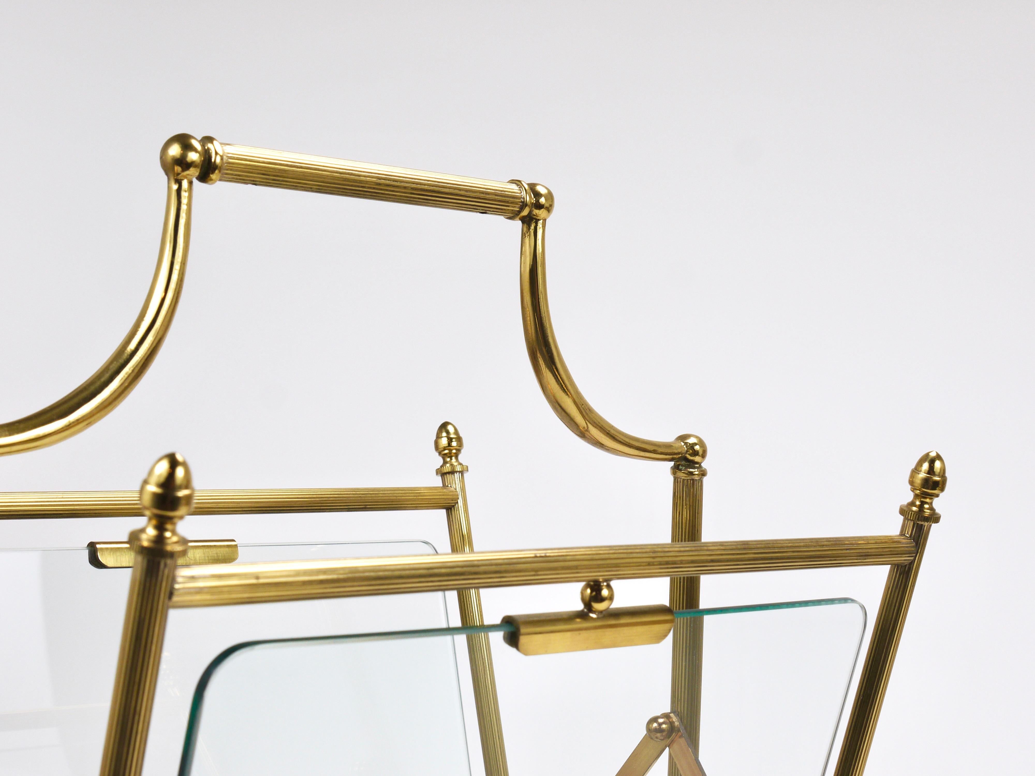 Hollywood Regency Maison Jansen Neoclassical Magazine Rack Newspaper Stand, France, 1950s For Sale