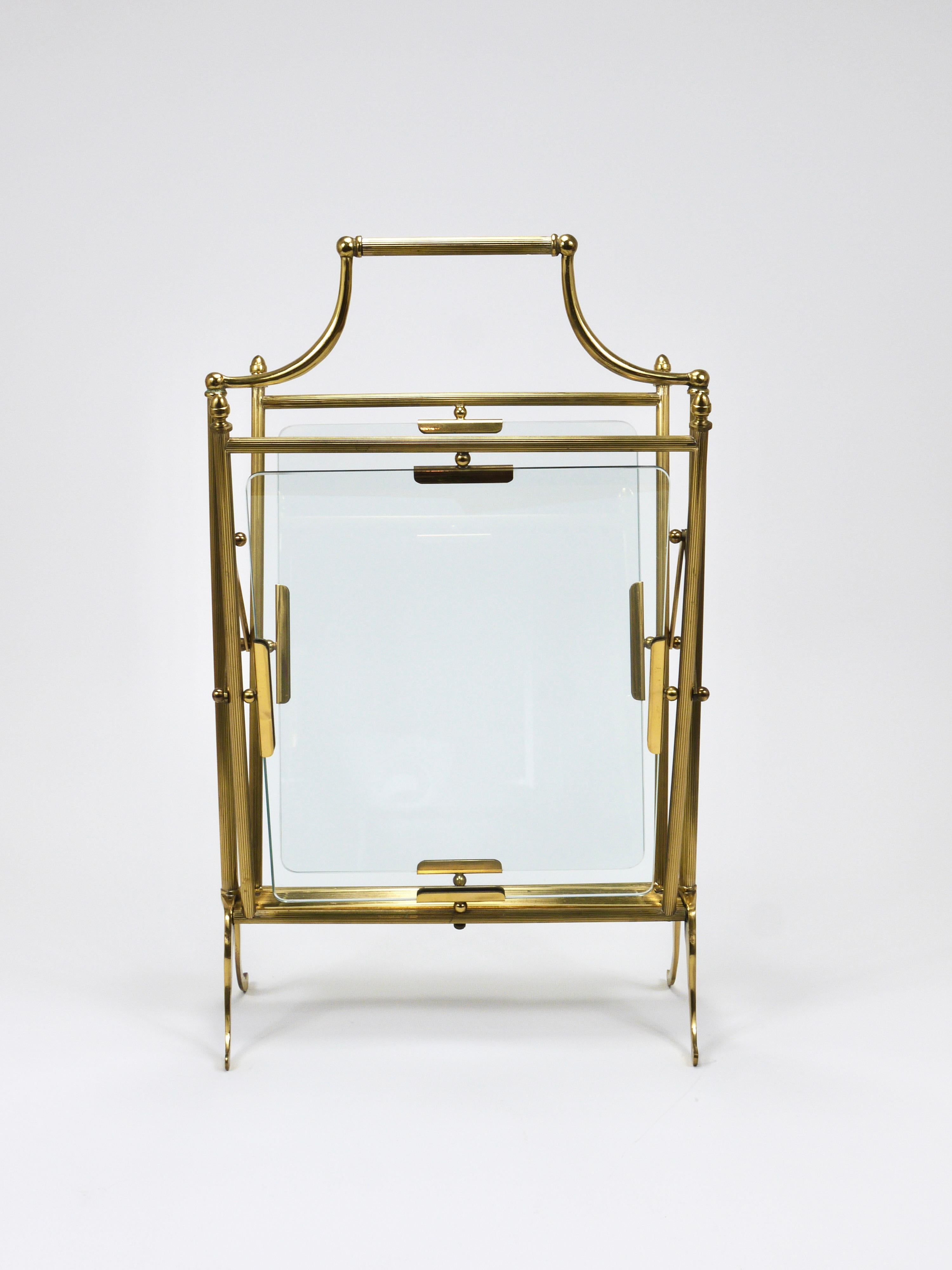 French Maison Jansen Neoclassical Magazine Rack Newspaper Stand, France, 1950s For Sale