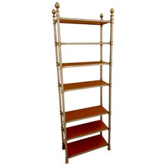 Maison Jansen Neoclassical Steel and Brass Étagère