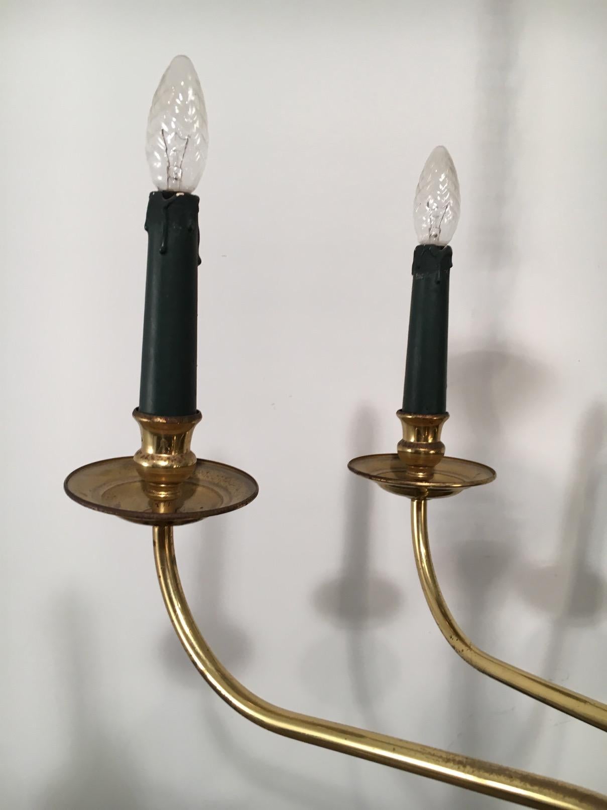 Maison Jansen, Neoclassical Style 10-Light Brass Chandelier with Dolfin Heads 6