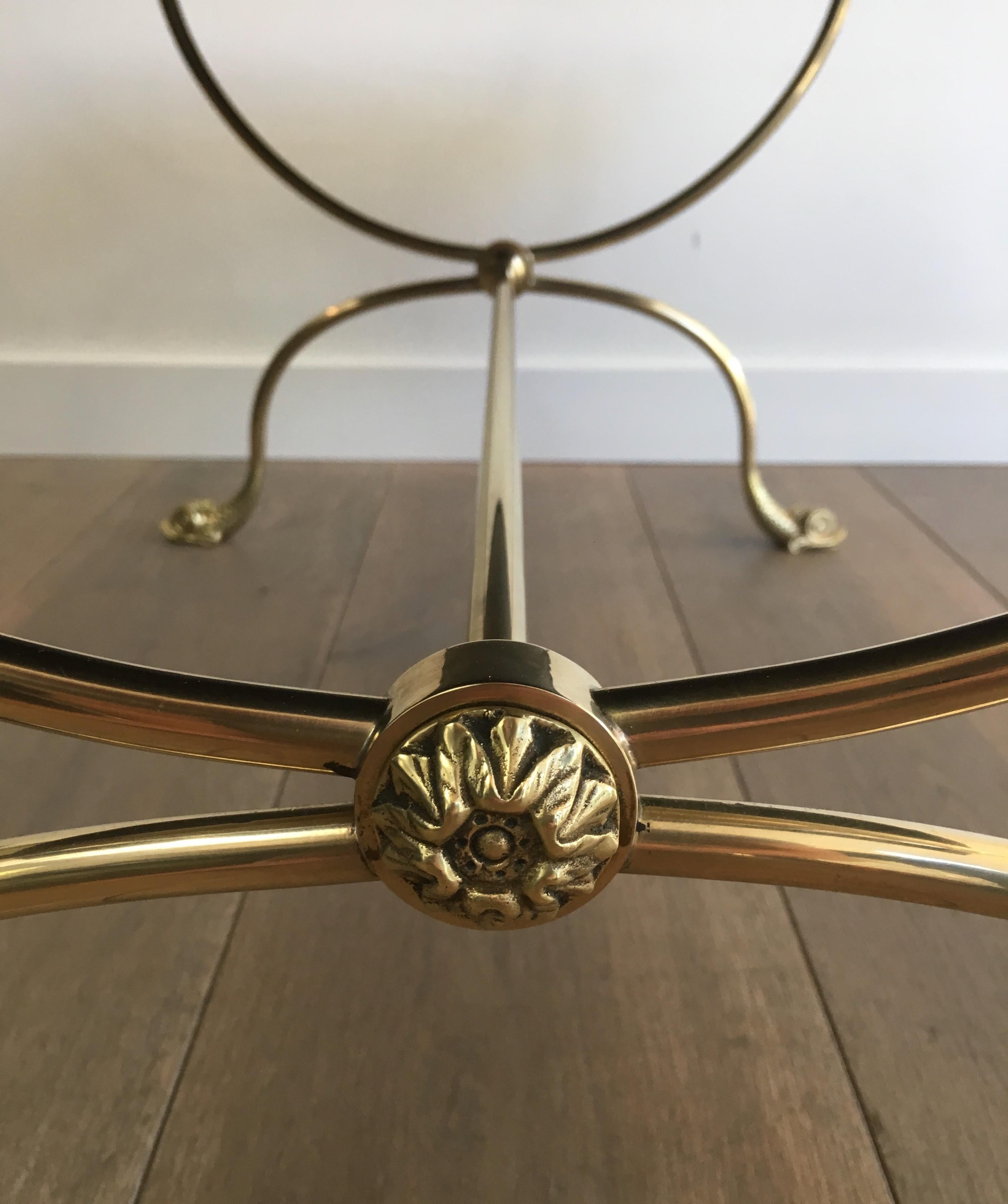 Maison Jansen, Neoclassical Style Brass Coffee Table with Dolphin Heads 1