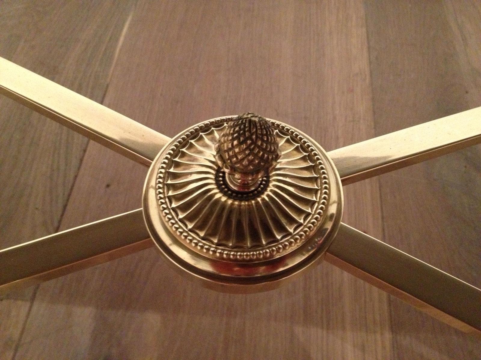 Maison Jansen, Neoclassical Style Brass Coffee Table with Mirror Top, French 8