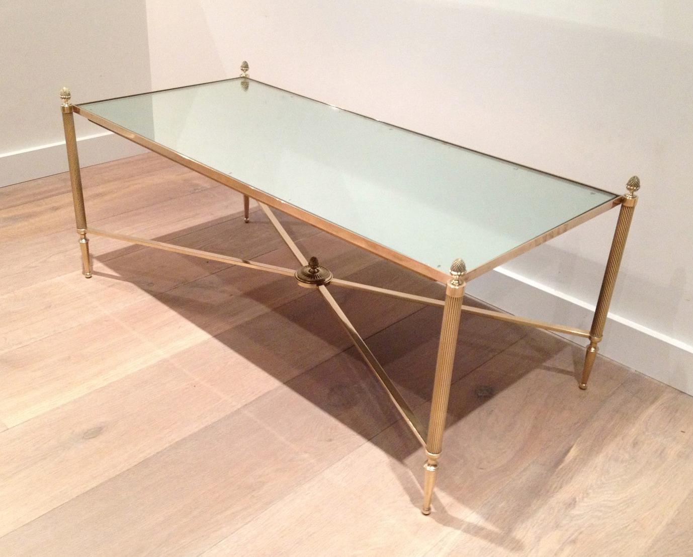 maison jansen brass coffee table