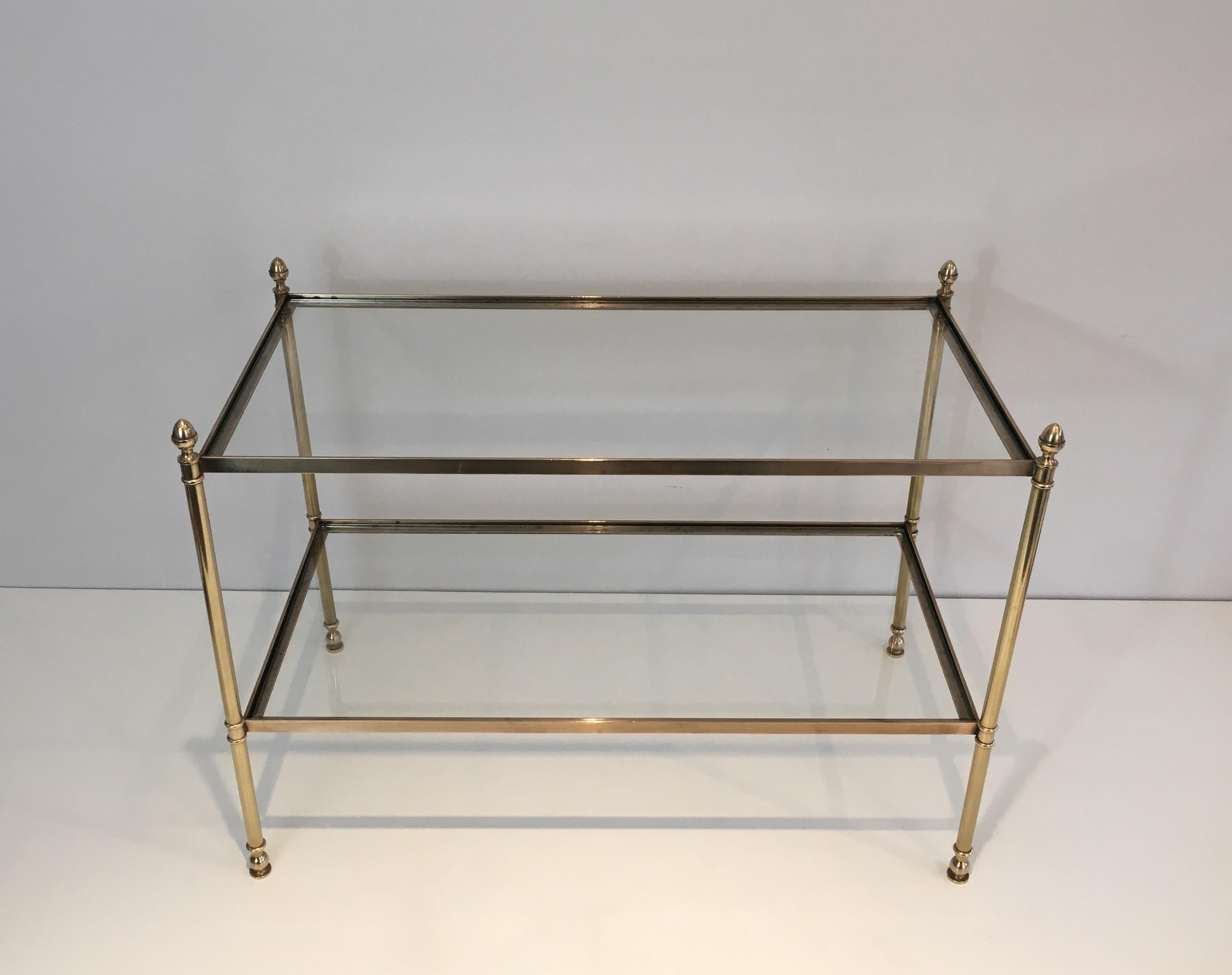 Maison Jansen, Neoclassical Style Brass Side Table, French, circa 1940 6