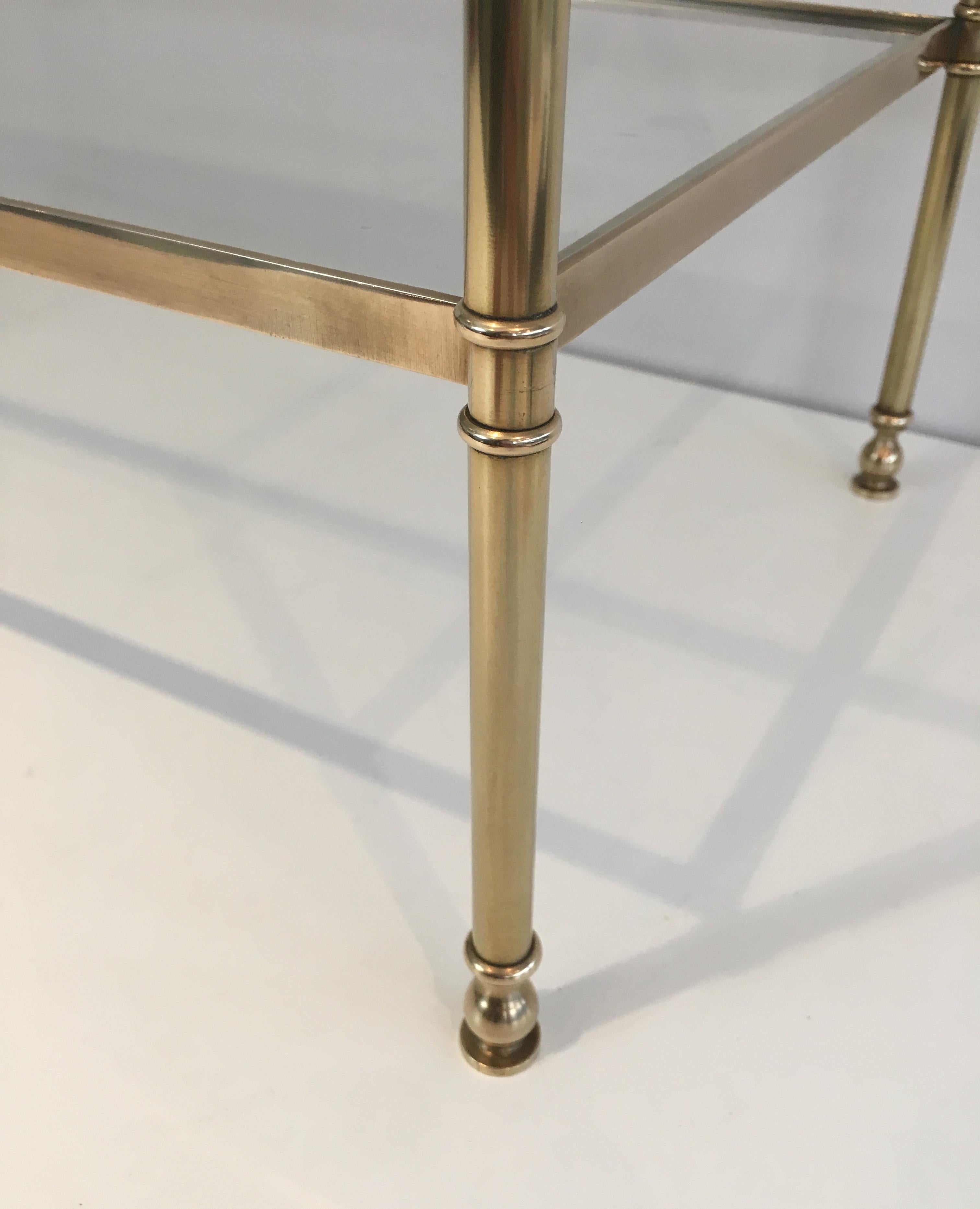 Maison Jansen, Neoclassical Style Brass Side Table, French, circa 1940 4
