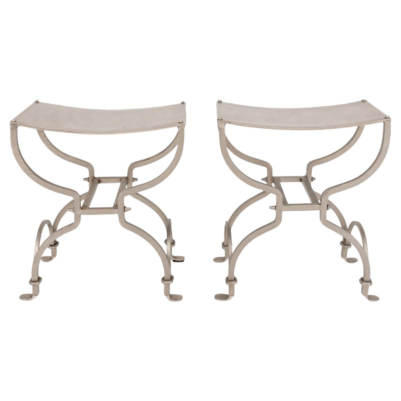 Maison Jansen Neoclassical Style Stools, Pair