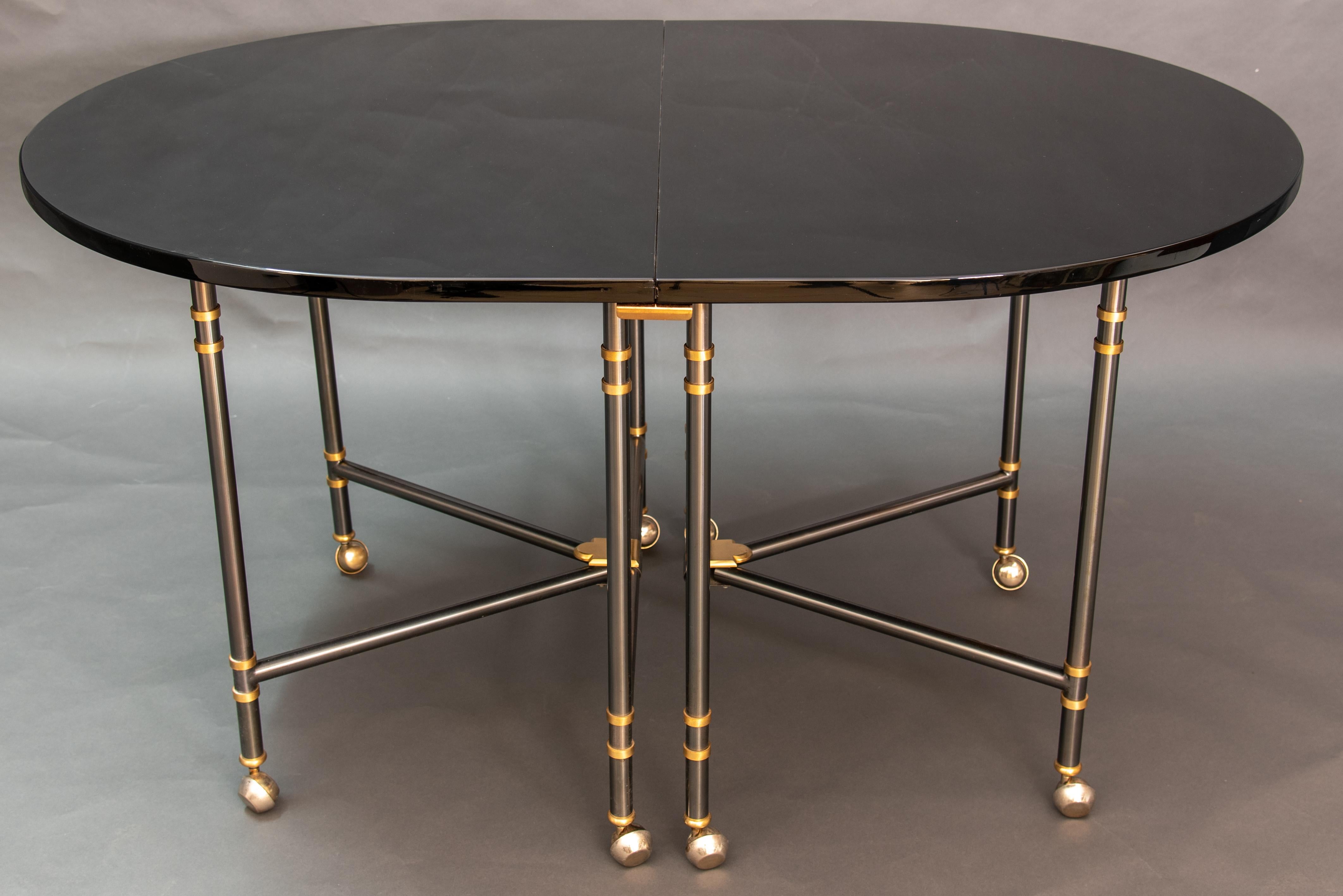 Maison Jansen Oval Black Lacquered France Dining Table Royal Model 2