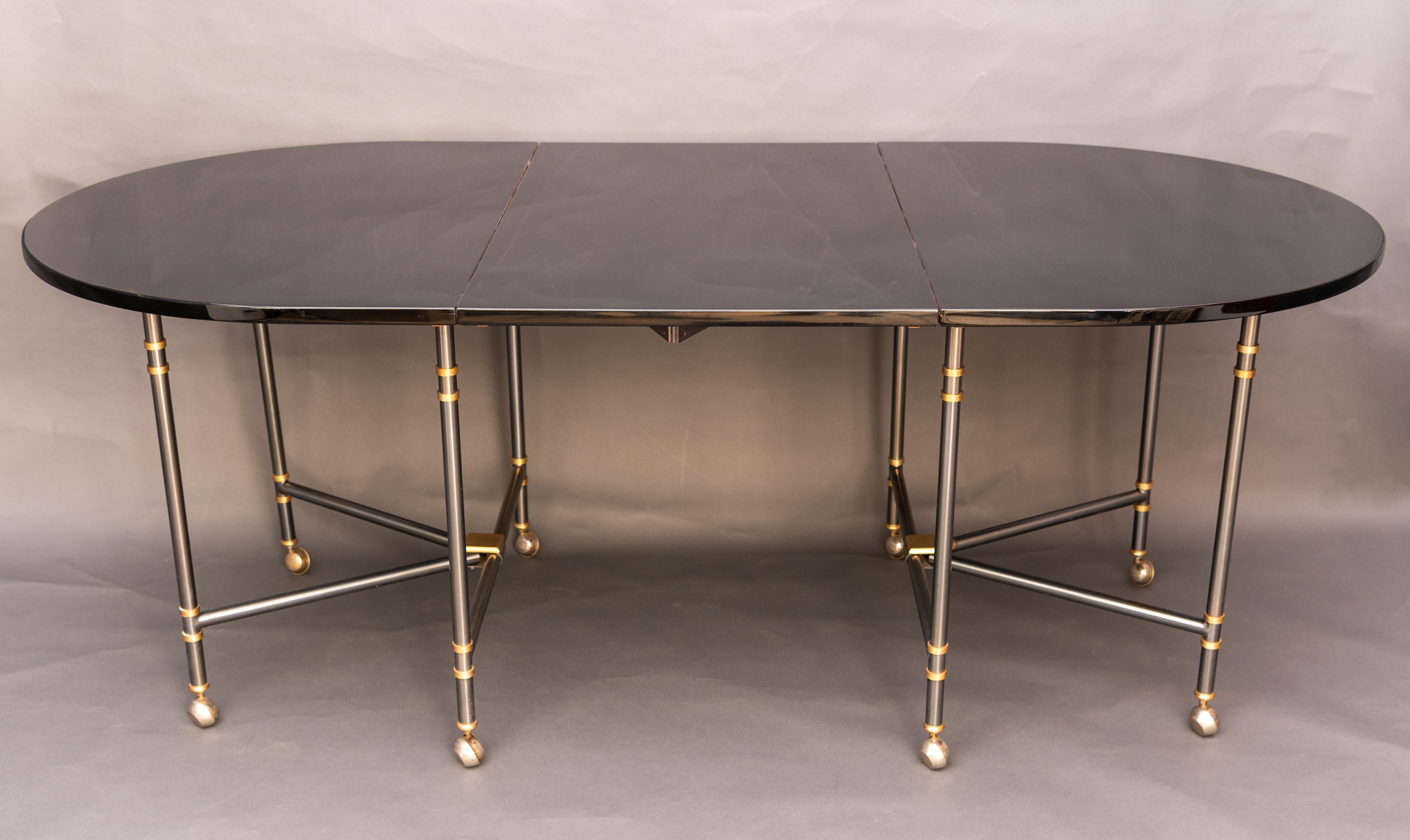 Maison Jansen Oval Black Lacquered France Dining Table Royal Model 8