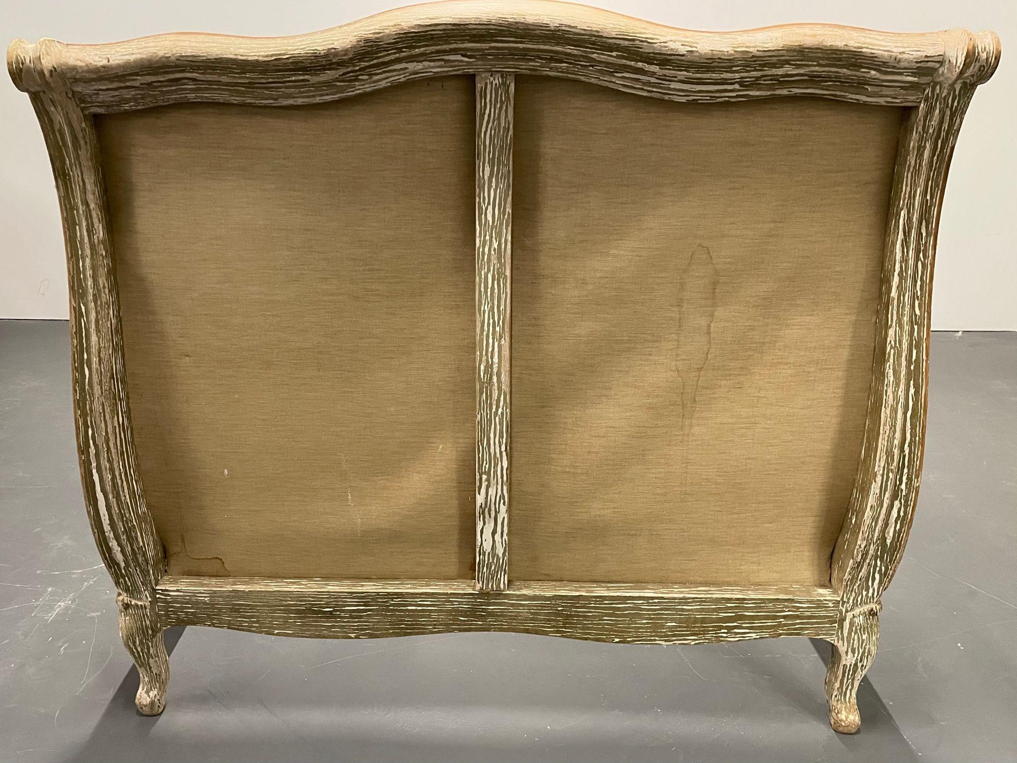 Maison Jansen Paint Decorated Twin Bedframe, Distressed, Stamped Made in France For Sale 6
