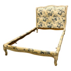 Struttura per letto matrimoniale decorata con vernice di Maison Jansen, afflitta, timbrata Made in France