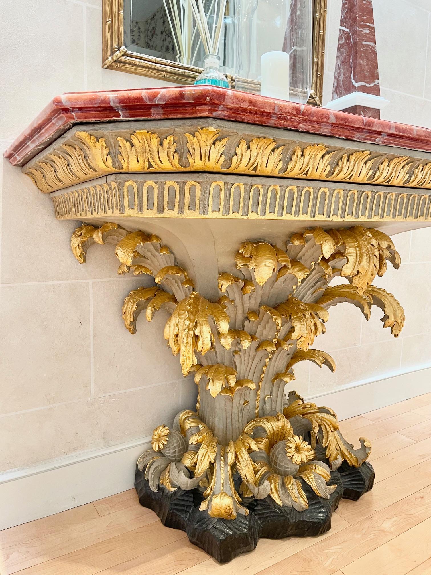 Maison Jansen Painted and Parcel-Gilt Console Table For Sale 3