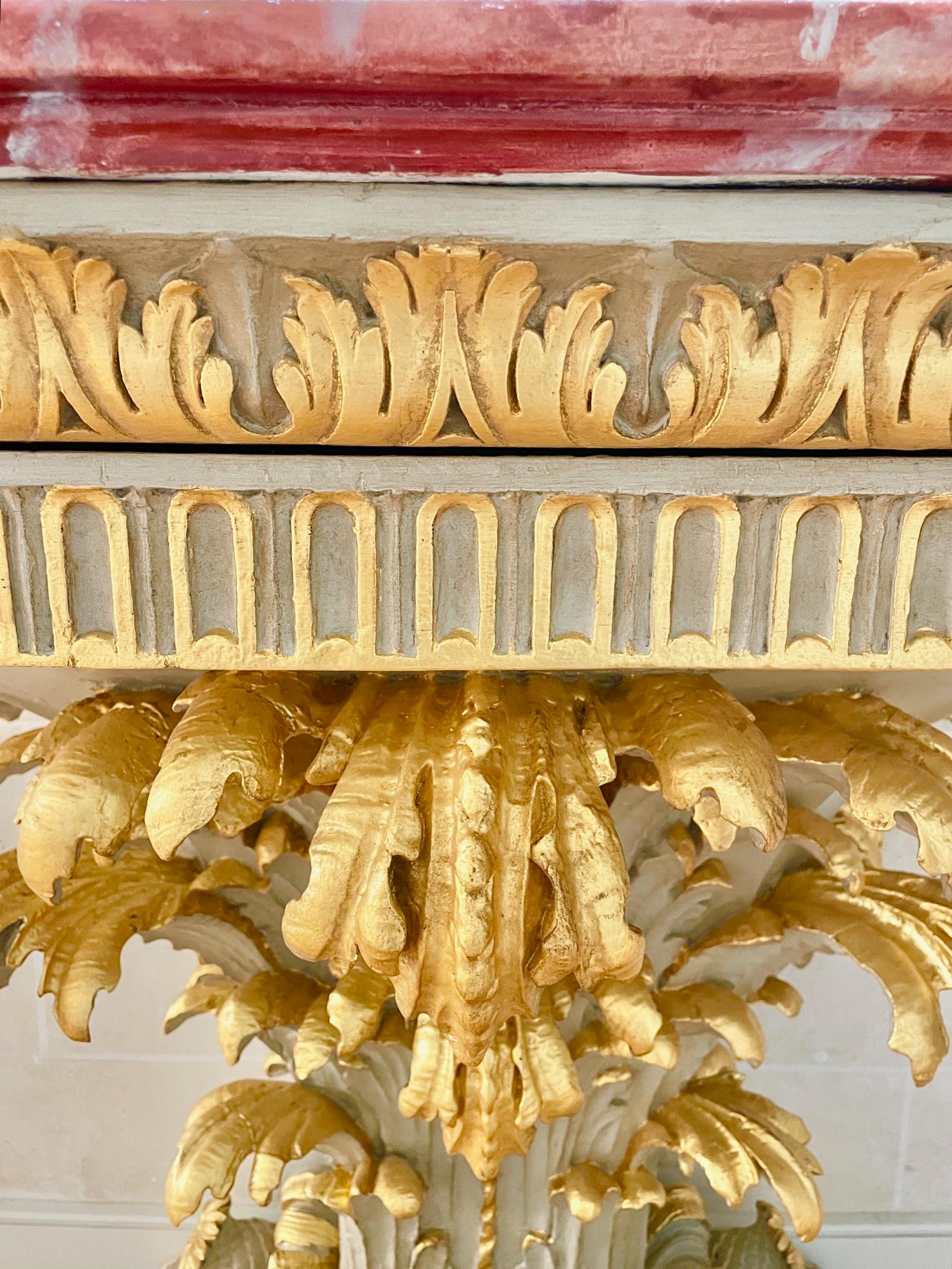 Maison Jansen Painted and Parcel-Gilt Console Table For Sale 11