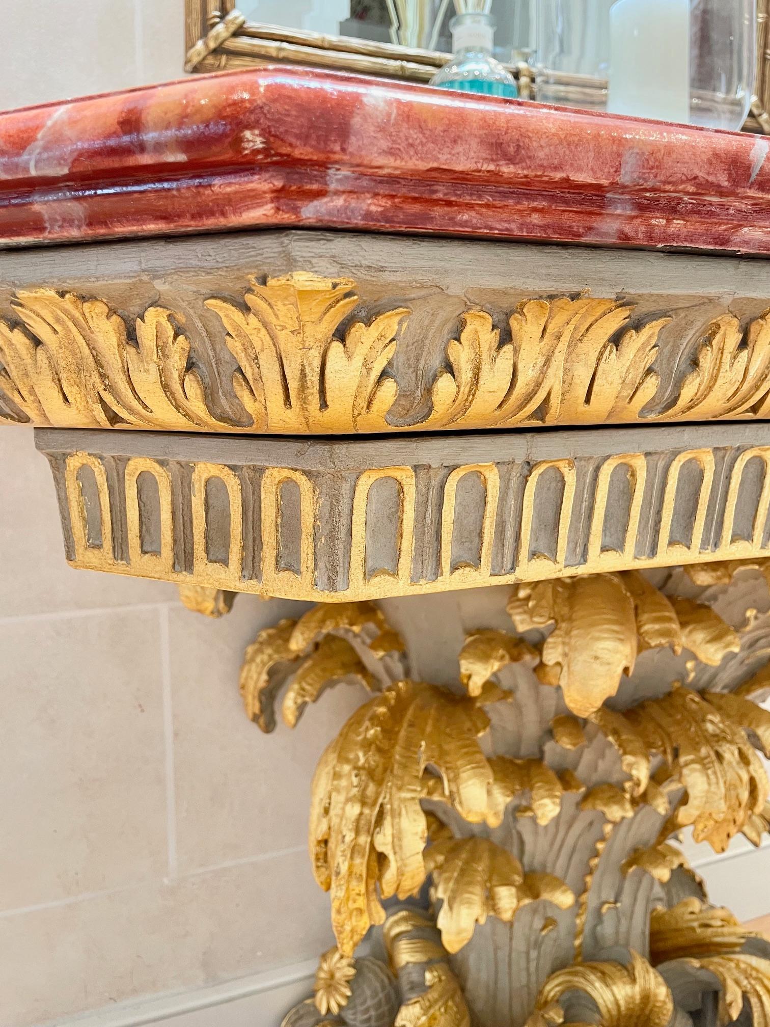 Maison Jansen Painted and Parcel-Gilt Console Table For Sale 12