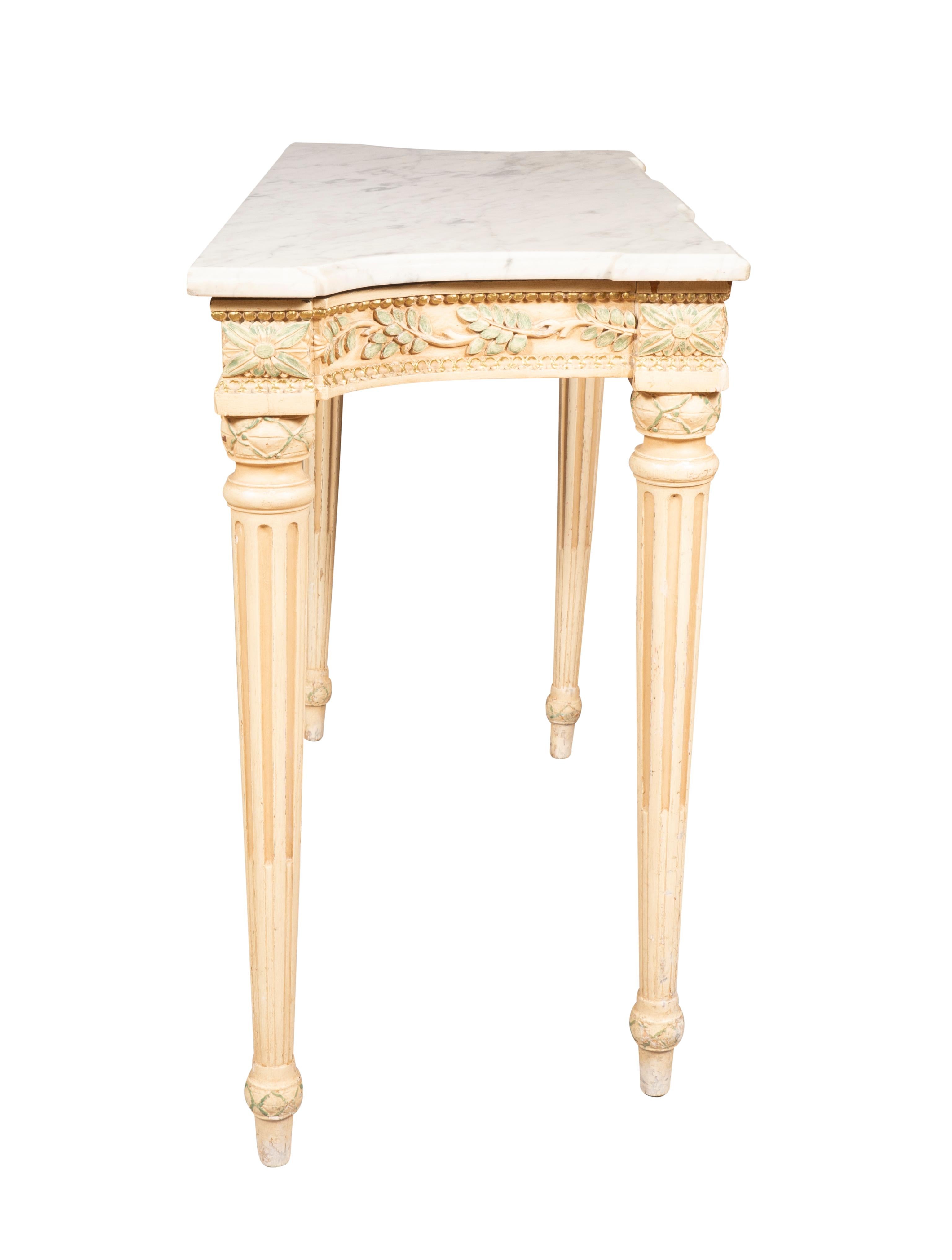 Louis XVI Maison Jansen Painted Console Table For Sale