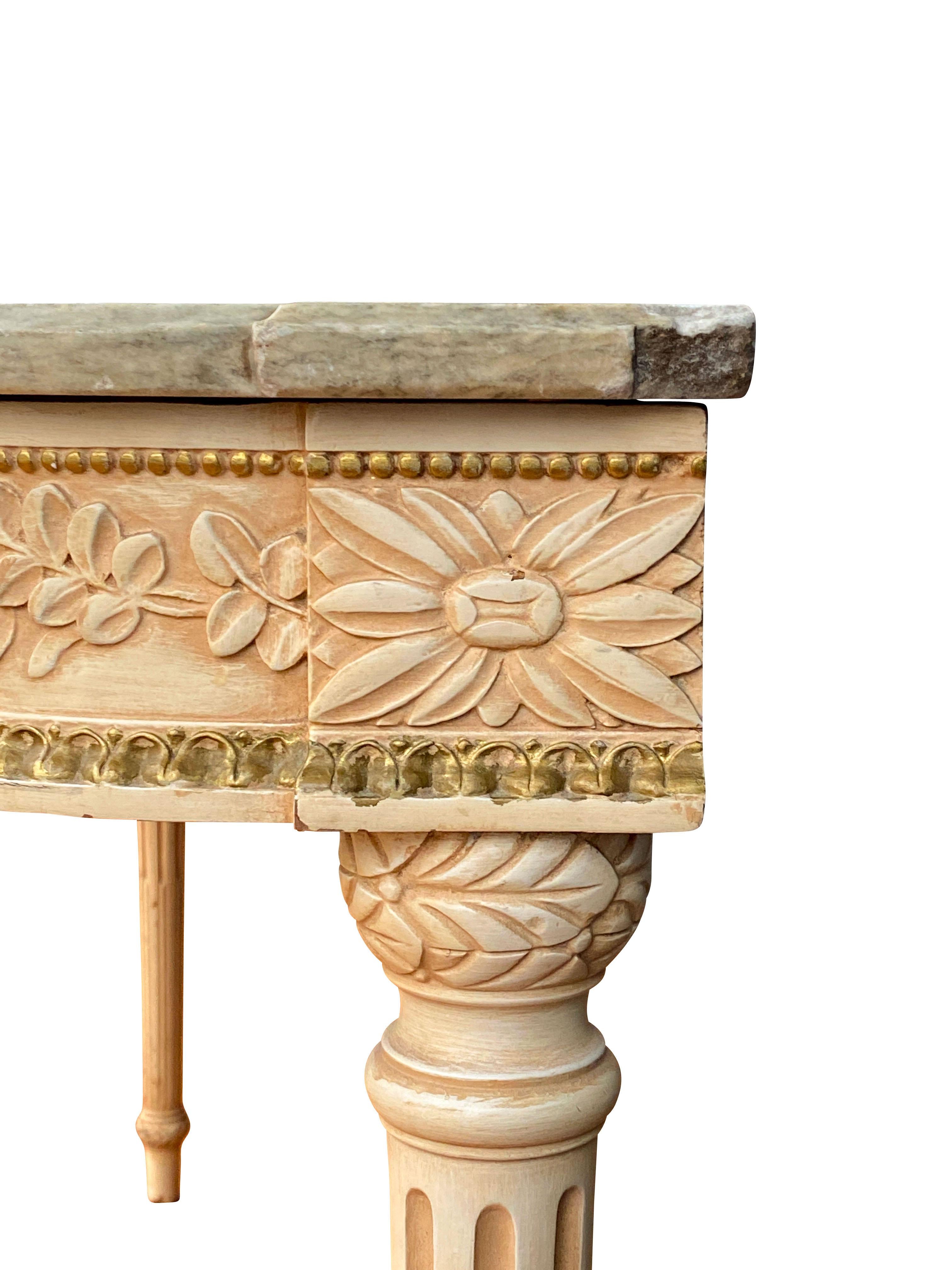 Late 18th Century Maison Jansen Painted Serpentine Console Table