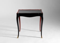 Maison Jansen, Pair of Black Lacquered End Tables, France, 1965