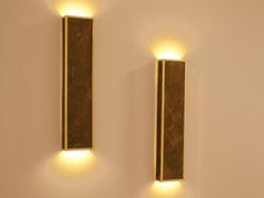 Maison Jansen par de apliques de latón y cristal decorativo 1970