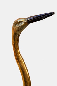 Maison Jansen, Pareja de garzas de bronce con doble pátina de plata y oro.