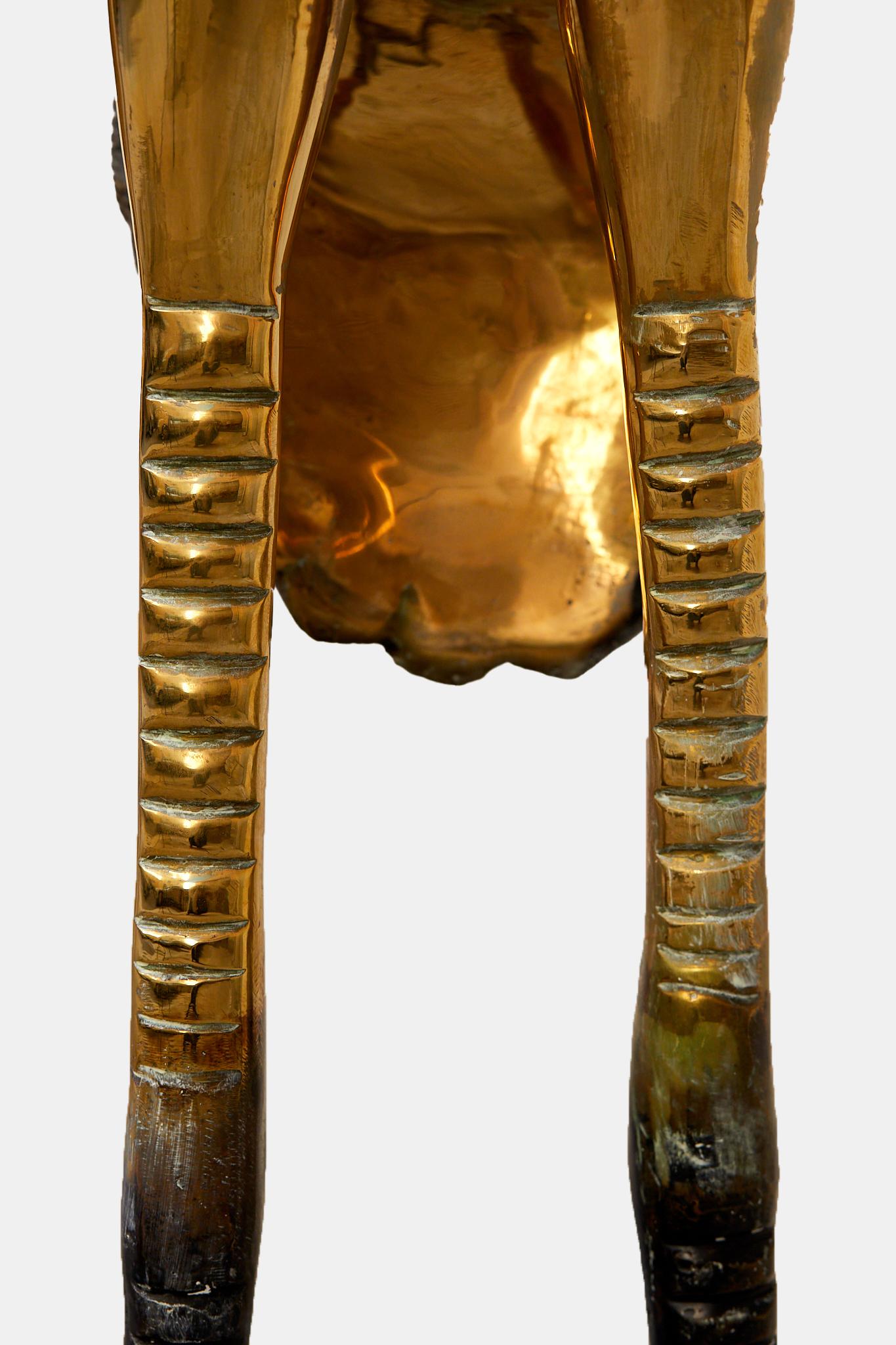 Mid-20th Century Maison Jansen, Pair of bronze herons with a double silver and gold patina.