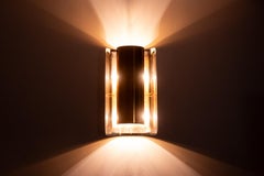 Maison Jansen. Pair of geometric shaped wall lights. 1970s.