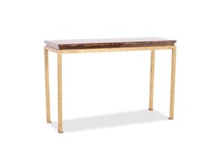 Maison Jansen. Pair of gilded iron consoles. Circa 1970.