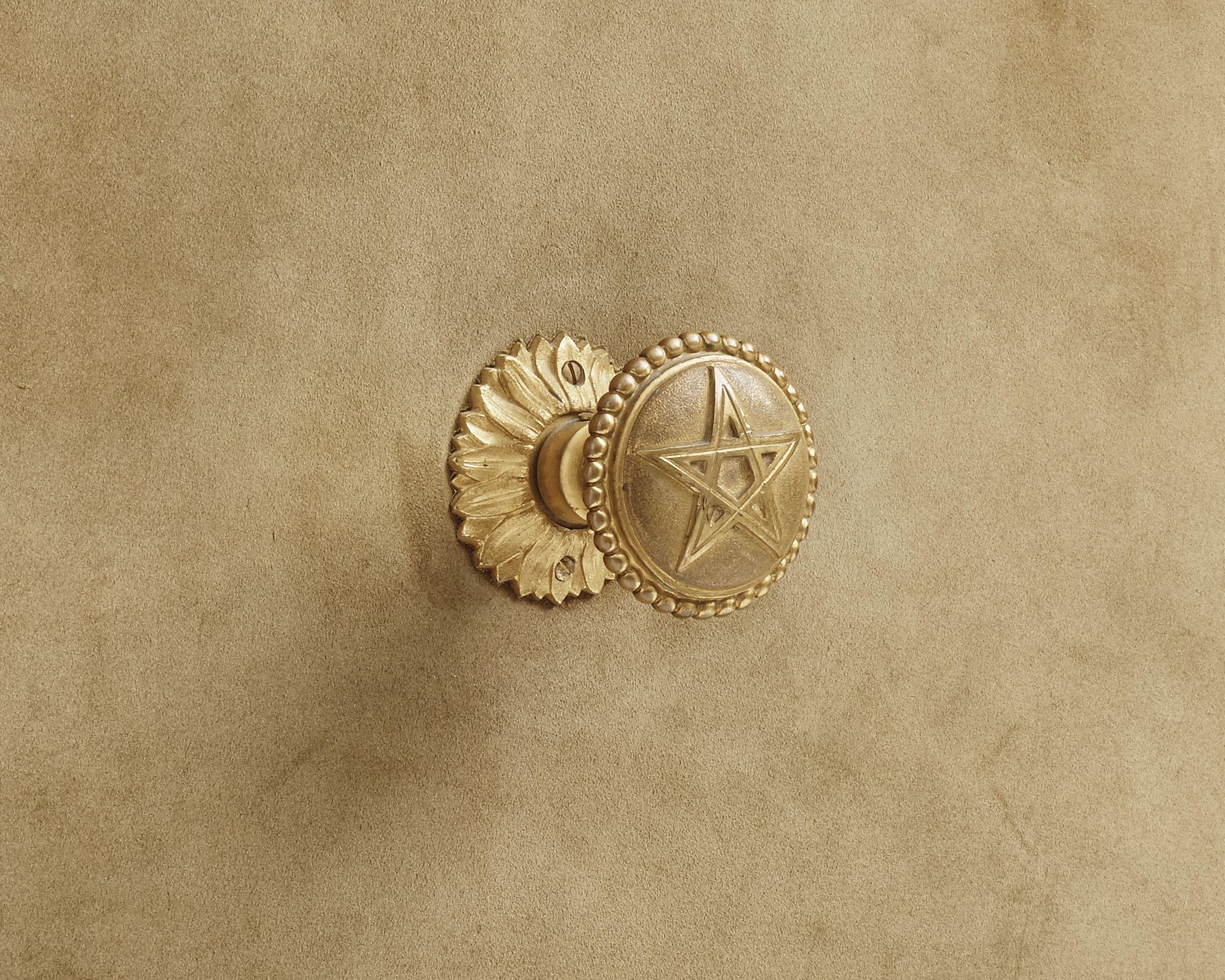 Maison Jansen, Paar Türen aus grünem Wildleder und vergoldeter Bronze, Frankreich, um 1950 (Französisch) im Angebot