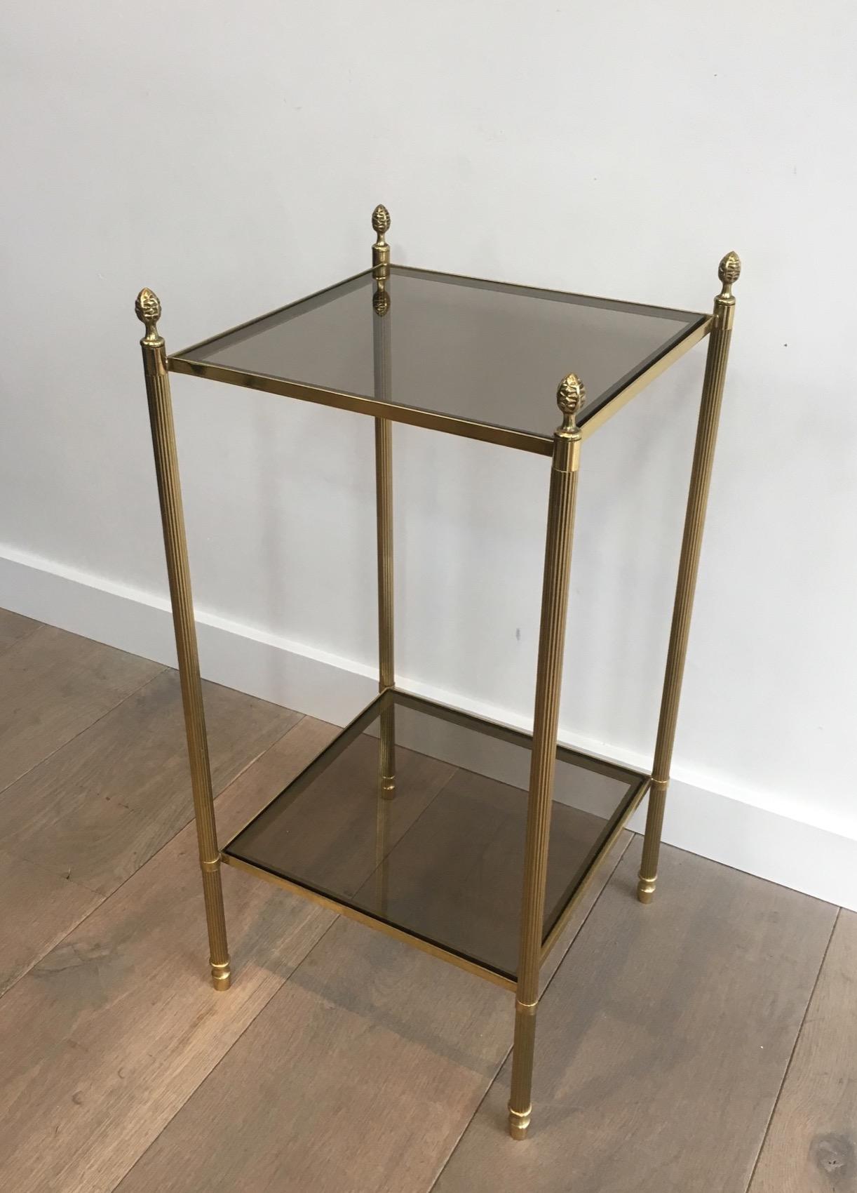 Maison Jansen, Pair of Neoclassical Style Brass Side Tables For Sale 8