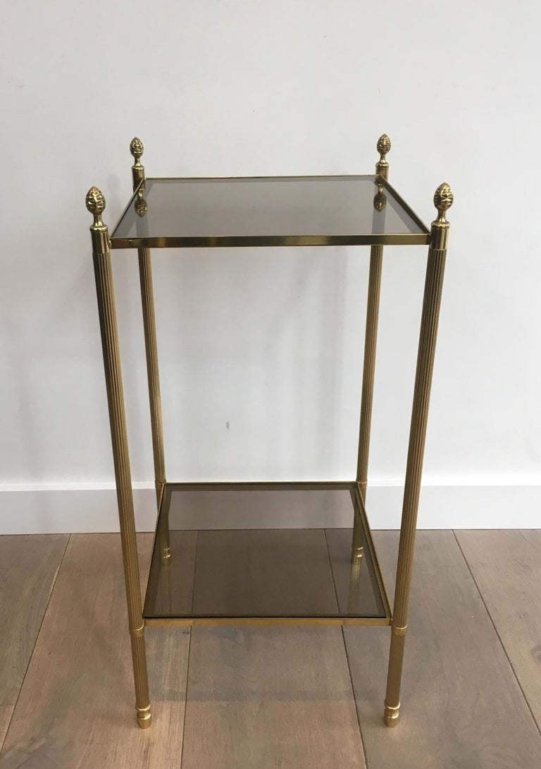Maison Jansen, Pair of Neoclassical Style Brass Side Tables For Sale 9