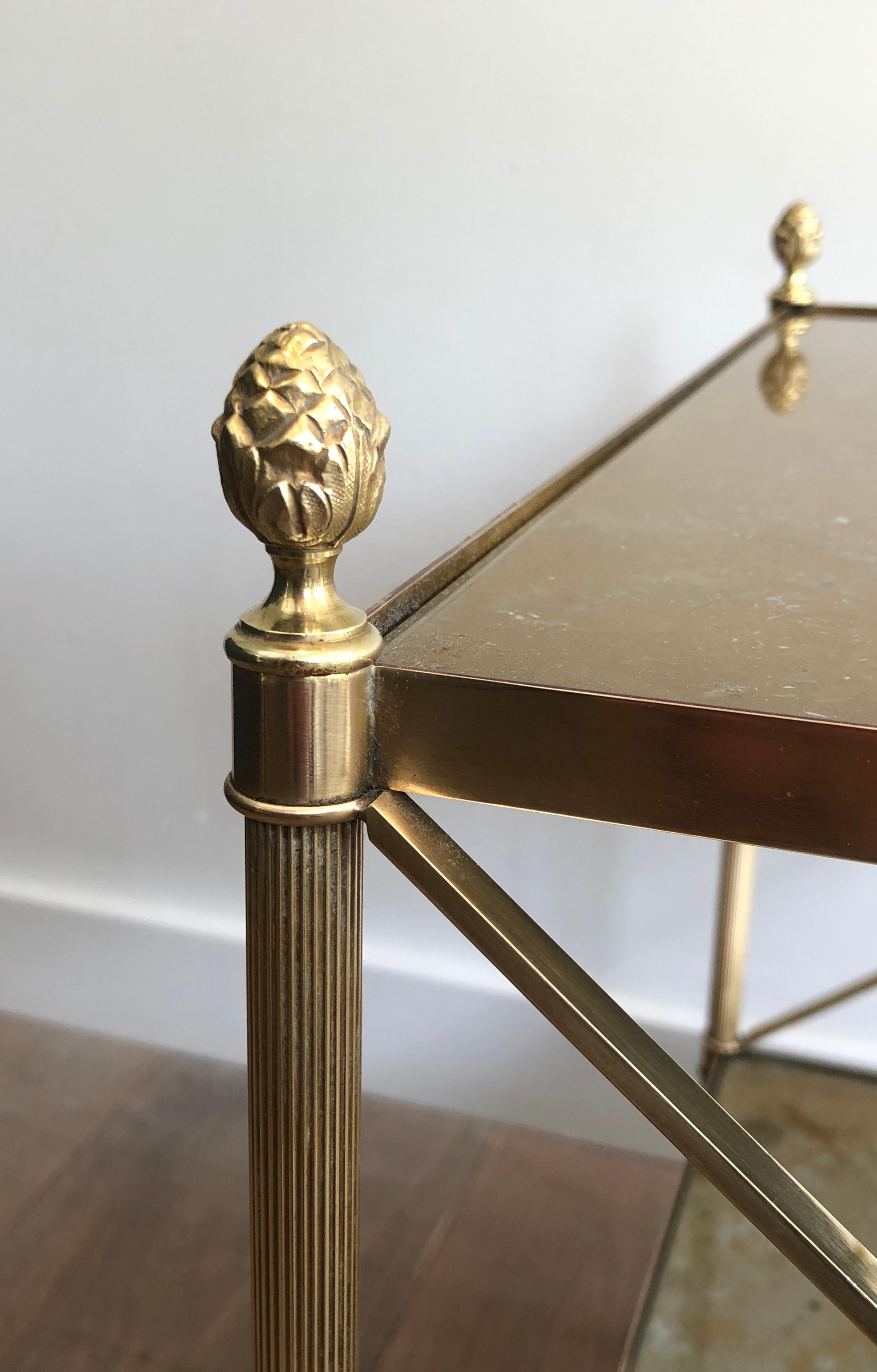 Maison Jansen, Pair of Neoclassical Style Brass Side Tables 10