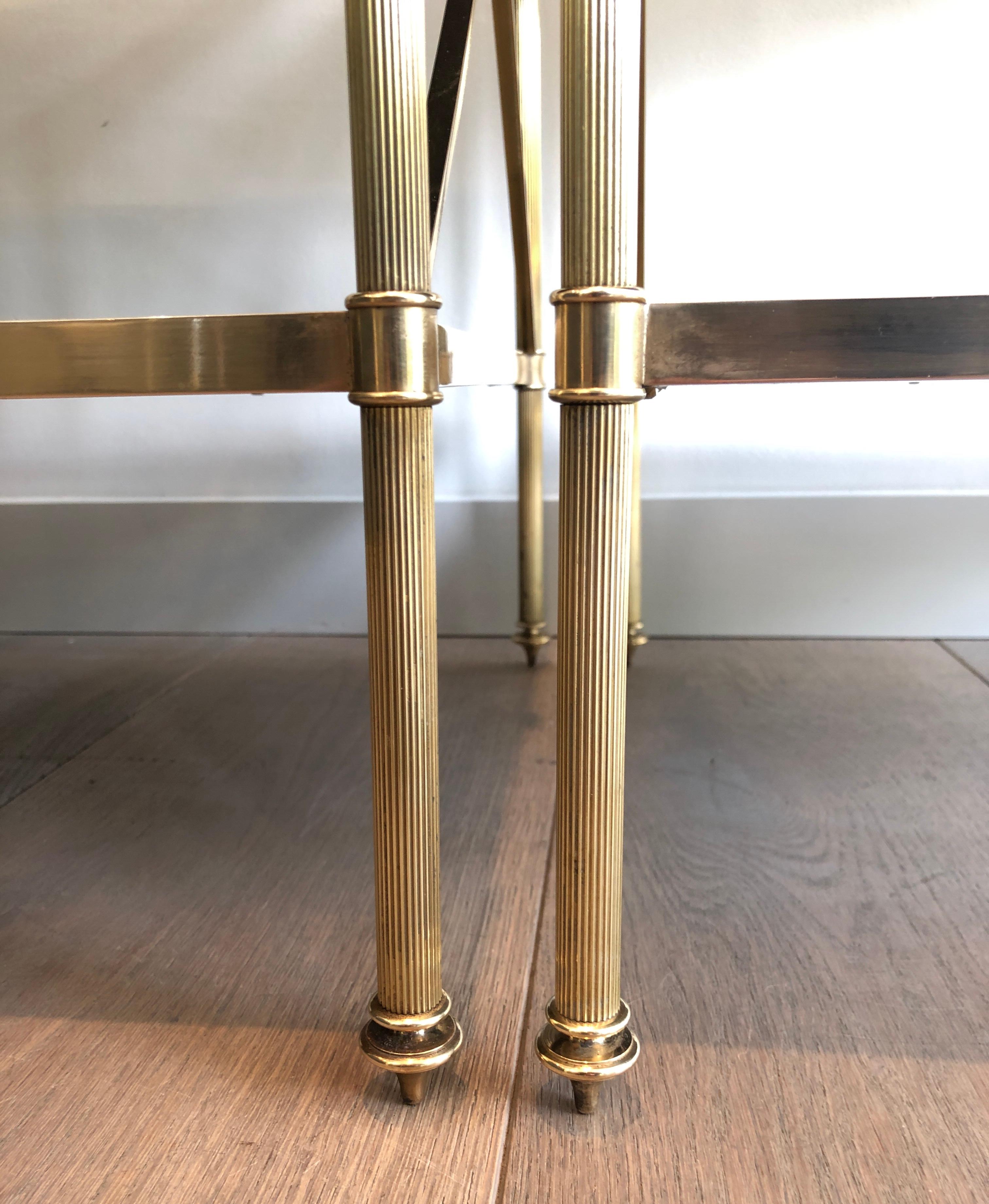 Maison Jansen, Pair of Neoclassical Style Brass Side Tables 12