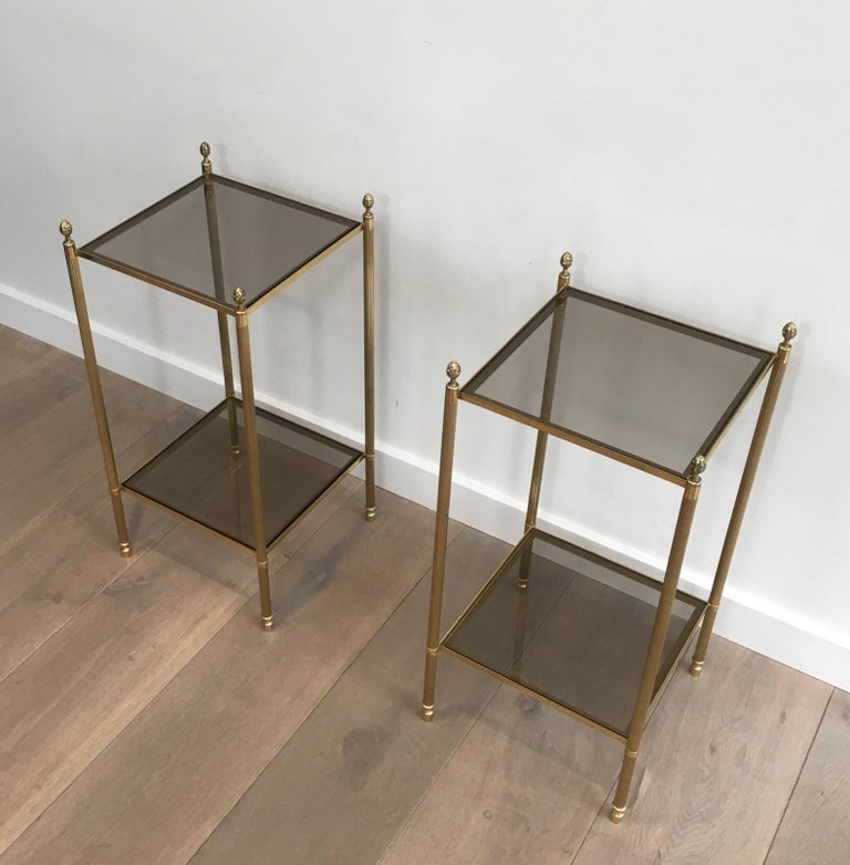 Maison Jansen, Pair of Neoclassical Style Brass Side Tables For Sale 14