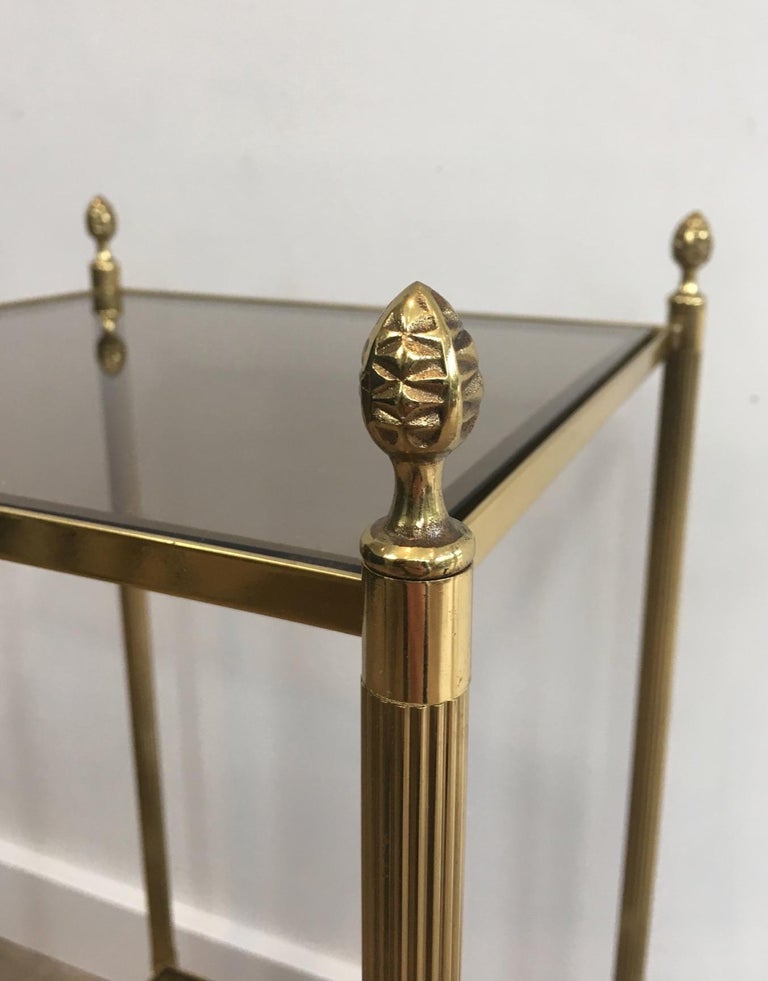 Maison Jansen, Pair of Neoclassical Style Brass Side Tables For Sale 1