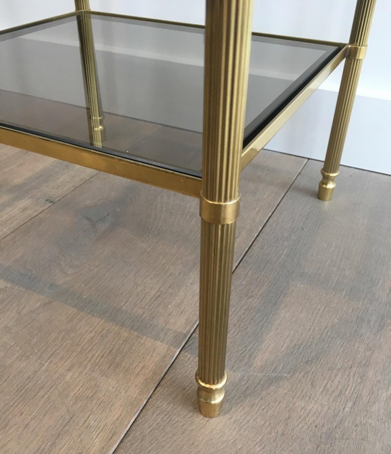 Maison Jansen, Pair of Neoclassical Style Brass Side Tables For Sale 2