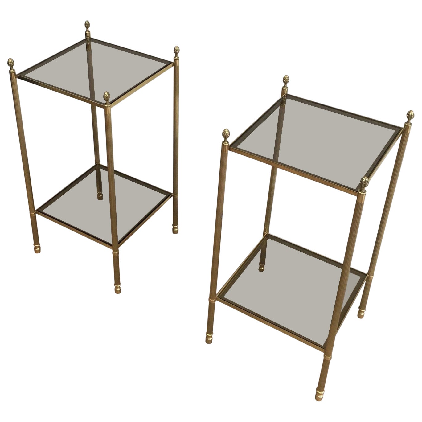Maison Jansen, Coppia di tavolini in ottone in stile neoclassico in vendita