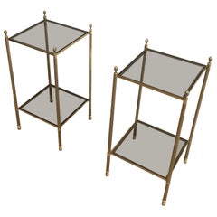 Maison Jansen paire de tables d'appoint en laiton de style néoclassique