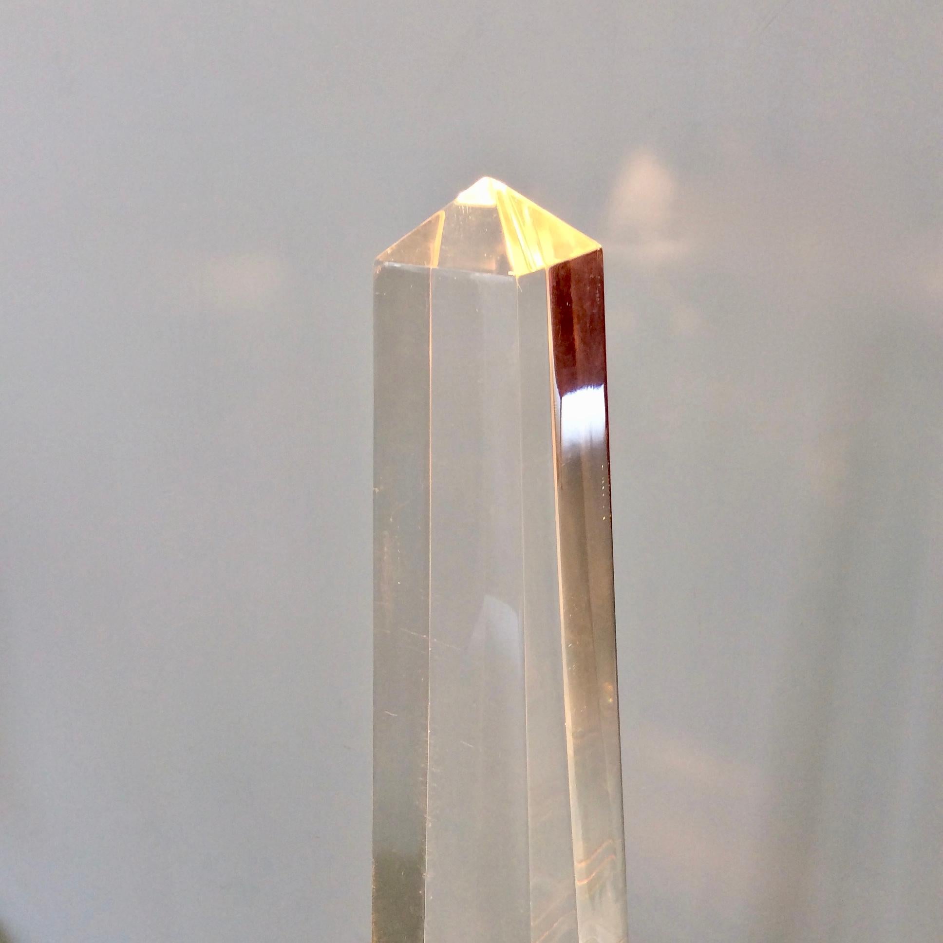 French Maison Jansen Pair of Obelisk Table Lamps, circa 1970, France