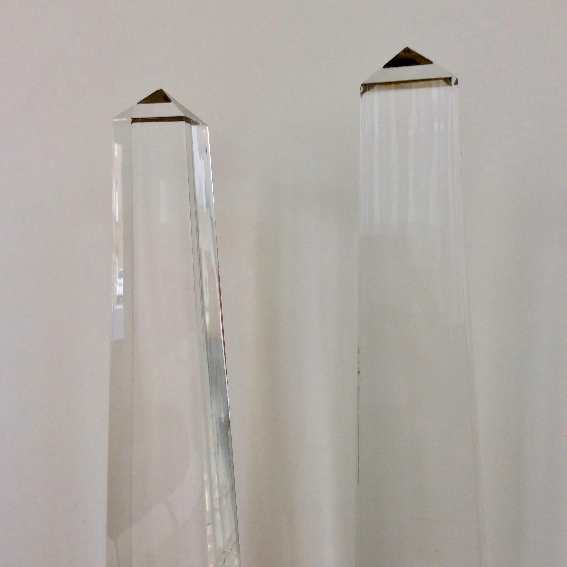 Maison Jansen Pair of Obelisk Table Lamps, circa 1970, France In Good Condition In Brussels, BE