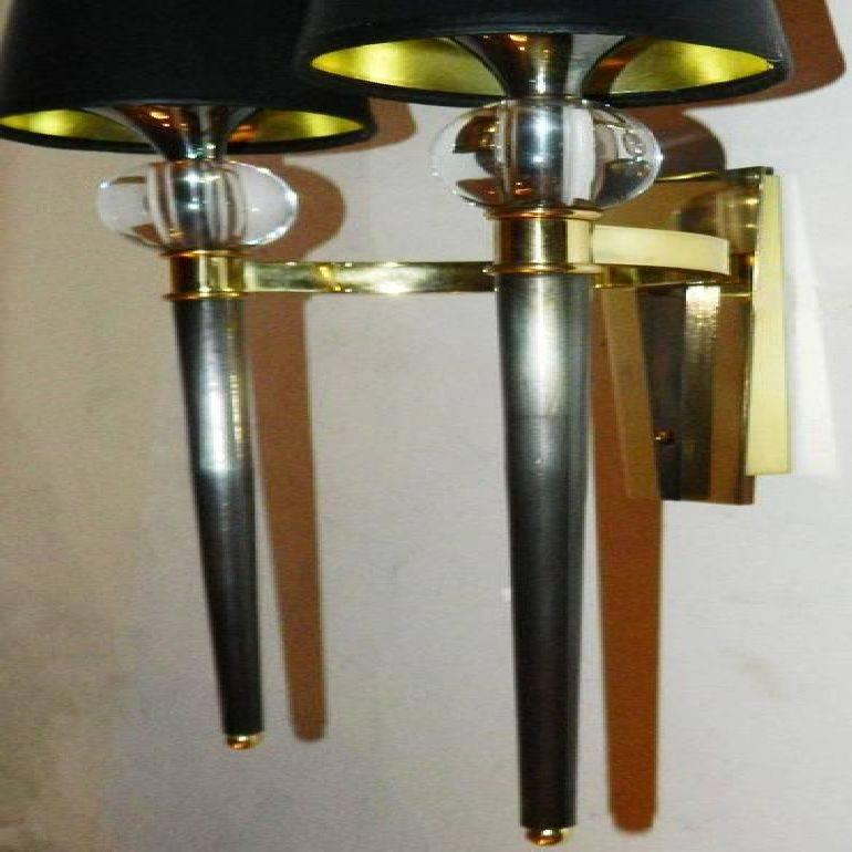 French Maison Jansen Pair of Sconces For Sale
