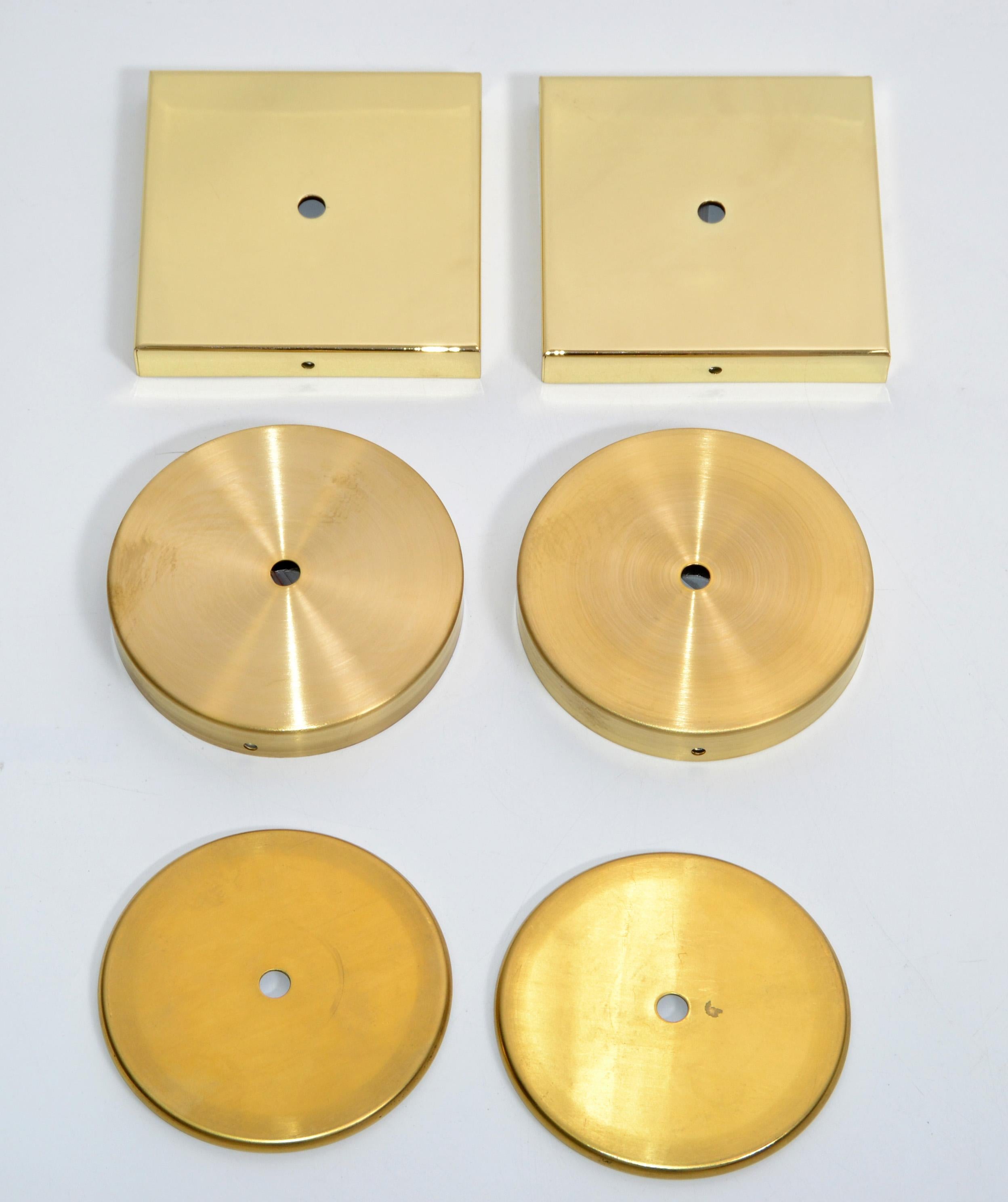 French Maison Jansen Sconces Wall Lights Brass & Gun Metal - Pair For Sale 1