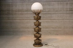 Maison Jansen Palm Globe Floor Lamp, 1970s
