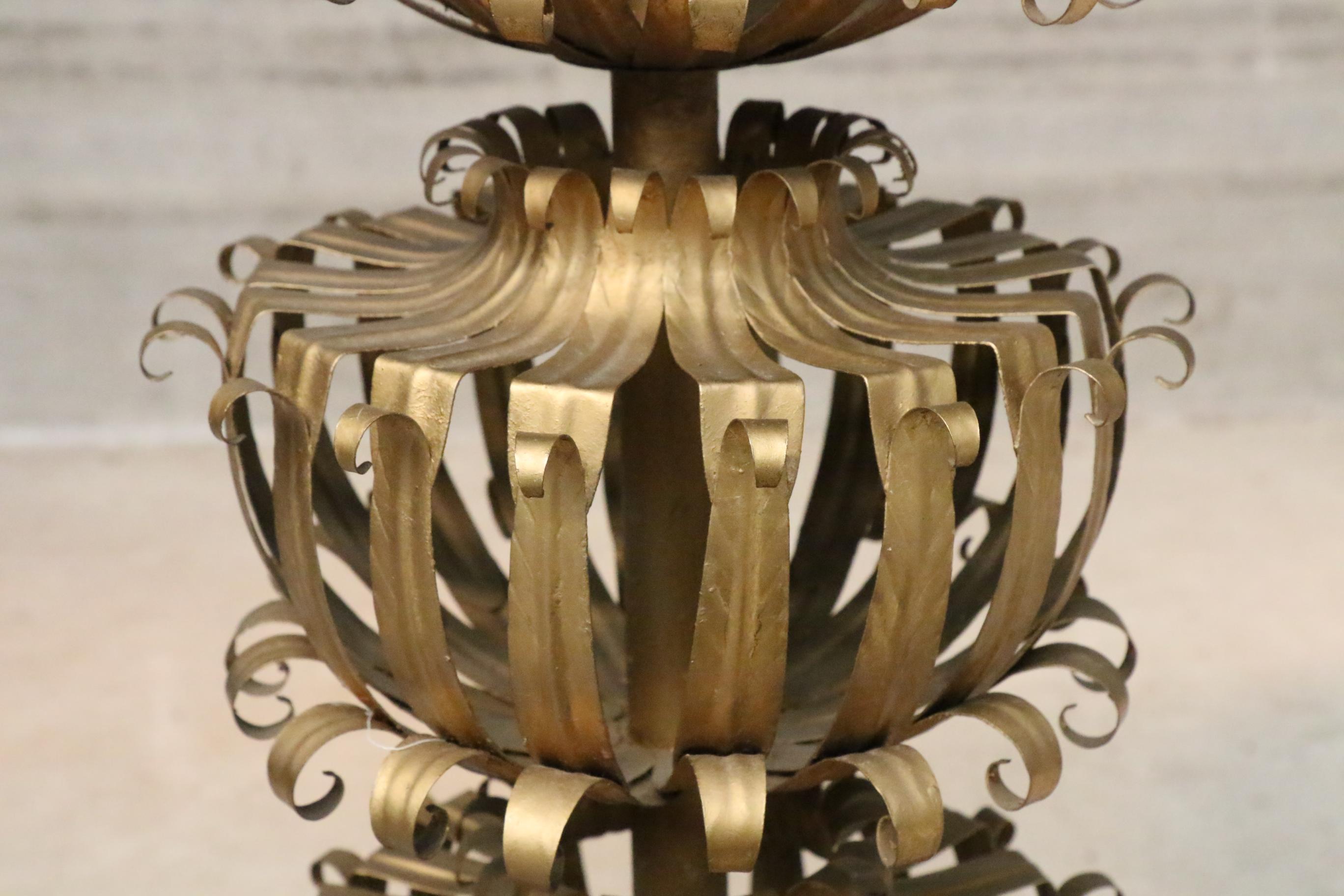 20th Century Maison Jansen Palm Globe Floor Lamp, 1970s For Sale