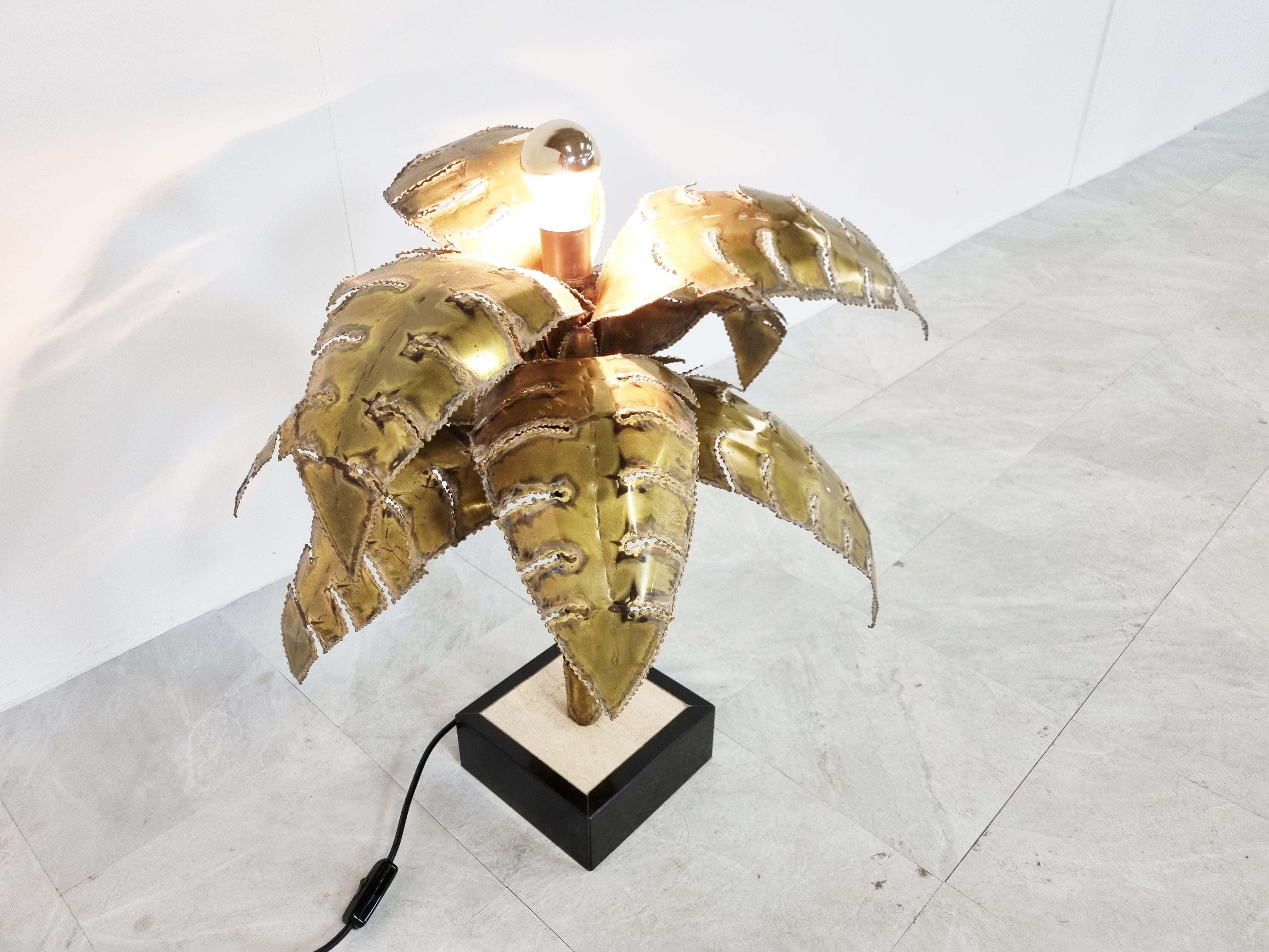 Lámpara de mesa Maison Jansen Palm, años 70 finales del siglo XX en venta