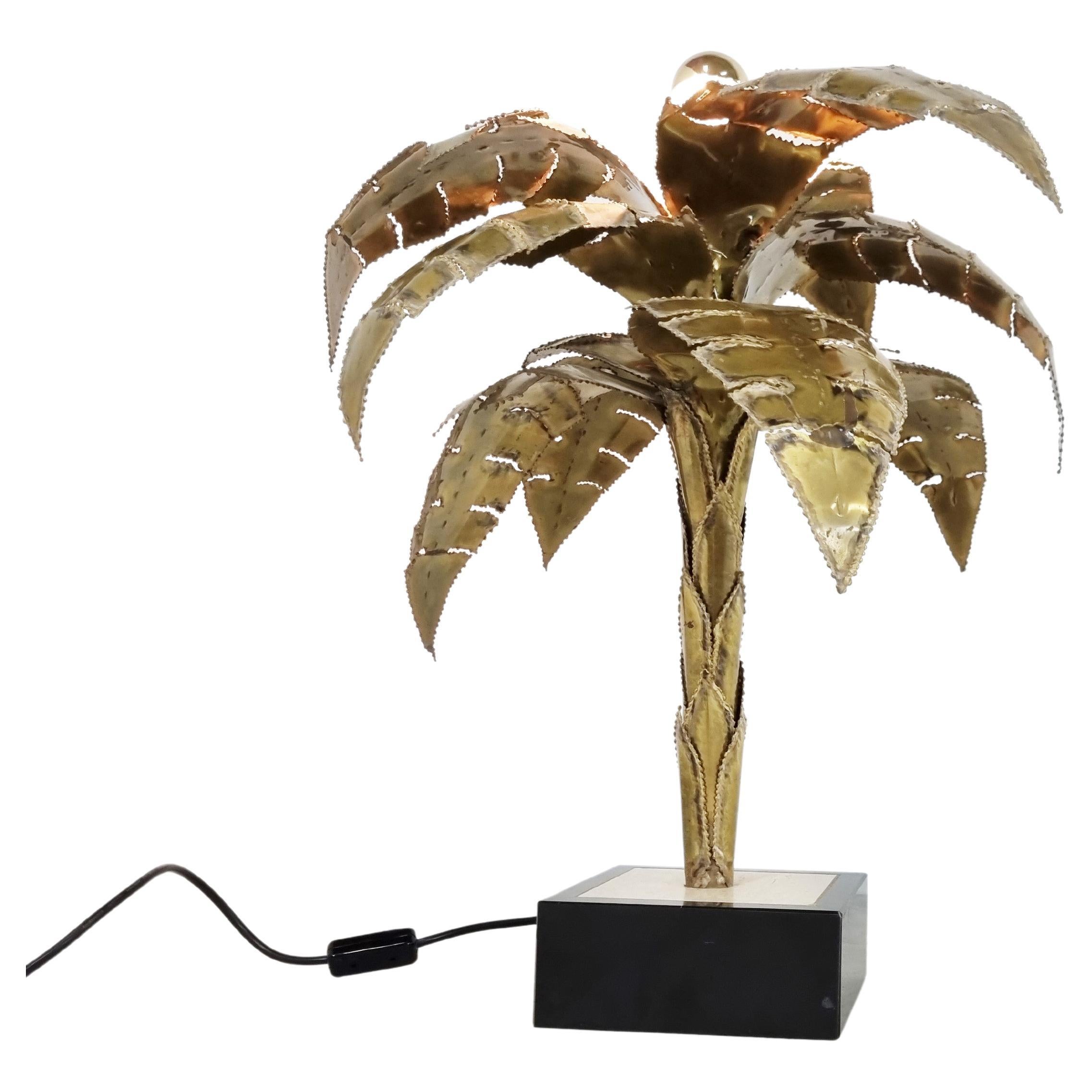 Maison Jansen Palm Table Lamp, 1970s 