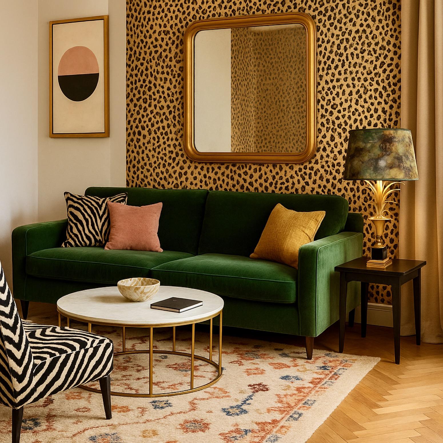 Lámpara de sobremesa Maison Charles Palm de latón con pantalla jaspeada, Francia Años 70 Francés en venta