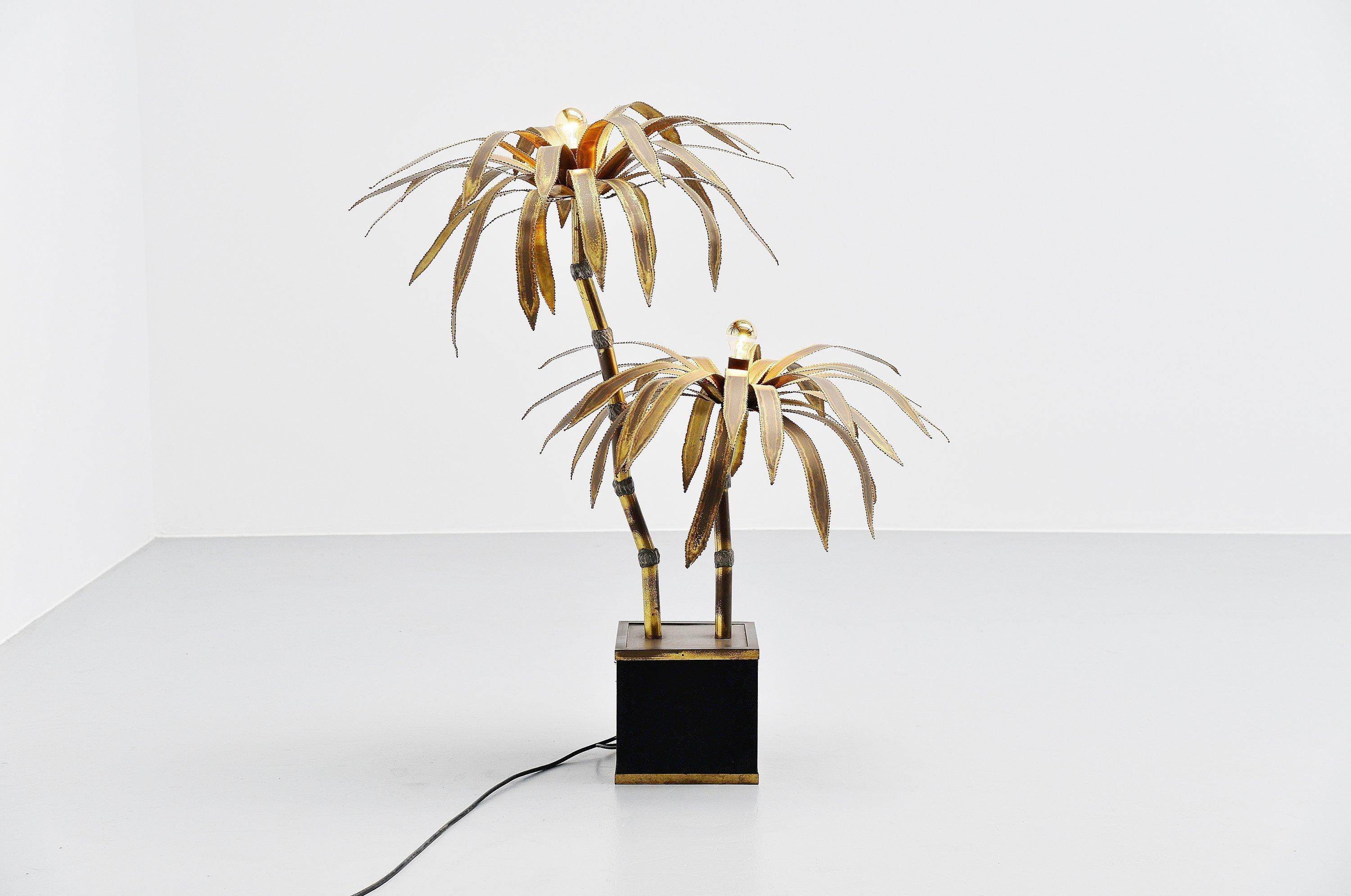 French Maison Jansen Palm Tree Floor Lamp, France, 1970